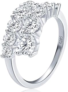 Exquisite 3.26CTTW Moissanite Twisted Shank Engagement Ring, Platinum and Sterling Silver Mix, Perfect for Anniversaries or Weddings for Women - Timeless D-Color Design