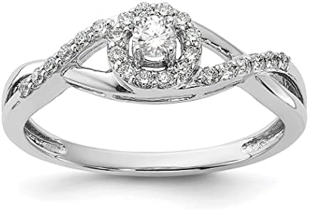 14k White Gold Lab Grown Diamond Halo Engagement Ring for Women, Cushion Cut Design, Size 6