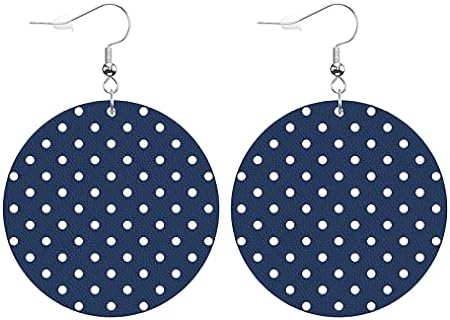 Swono Leopard Print Round Faux Leather Earrings for Women Girls Cheetah Skin Spot Texture Abstract Cute Wild Animal Fur Lightweight Double-Side Printed Drop Dangle Earring for Birthday Party Gift