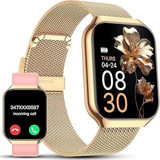 taopodo Montre Connectée Femme élégante avec écran HD 1.91, Appel Bluetooth et plus de 120 modes sportifs, idéale pour adultes. Disponible en or rose