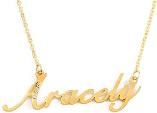 Italic Aracely Name Necklace Gold Tone Personalized Dainty Necklace - Jewelry Gift Women, Girlfriend, Mother, Sister, Friend, Gift Bag & Box