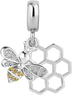 SBI Jewelry Honey Queen Bee Charm Compatible with Pandora Charm Bracelet Christmas Family Dangle Gift Friends Birthday Anniversary