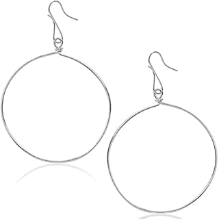 Humble Chic 18K Gold, Rose or 925 Sterling Silver Plated Dangle Earrings for Women - Minimalist Round Drop Hoops - Hypoallergenic and Safe for Sensitive Ears