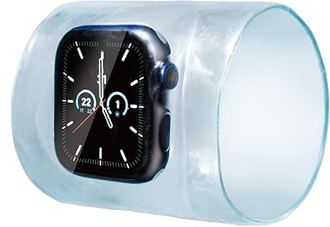 POOL PARK スマートウォッチ用クリアバンド、元アスリート開発の泳ぎやすく見やすい設計、Mサイズ、衝撃吸収と水抵抗付きでプールに最適