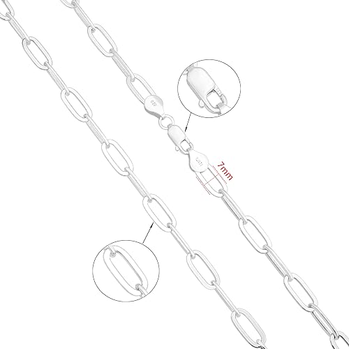 Waitsoul 925 Sterling Silver Rope Chain Lobster Clasp 2.5mm Silver Chain for Men Women Silver Necklace Chain 16-30 Inches