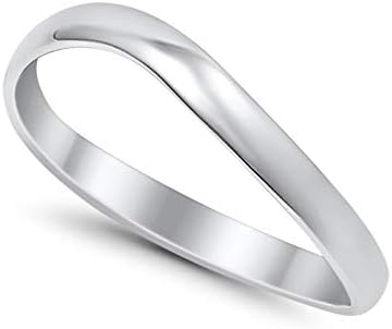 Blue Apple Co. Sterling Silver Thumb Ring Band, Curve Band Design, Size 4