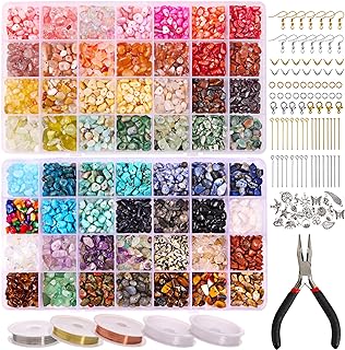 QUEFE Versatile 56-Color Crystal Bead & Gemstone Ring Making Kit - Complete Stone & Crystal Jewelry Crafting Supplies for Adults - Ideal for DIY Bracelet, Necklace & Earring Designs