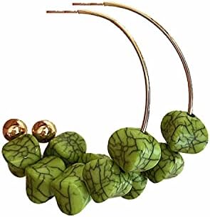 Fashion Bohemian C shape Big Hoop Earrings for women Multiple Colors to choose from punk drop earrings geometry Broken pattern bead jewelry