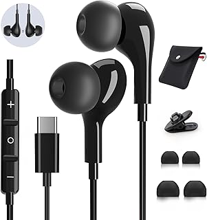 AILZPXX In-Ear USB-C Kopfhörer mit Mikrofon und Lautstärkeregler, ideal für iPhone und Android, geräuschabschirmend und magnetisch, perfekt für unterwegs und den täglichen Gebrauch