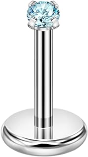 FANSING 1.5mm-4mm Zircon Surgical Steel Cartilage Stud with 20g 5mm 6mm 8mm 10mm Press Fit Threadless Push Pop in Labret Post Lip Forward Helix Conch Piercing Jewelry Tragus Earrings Stud Nose Studs