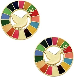 2pc United Nations Peace Dove Enamel Lapel Pin Brooch With 17 Colors Sustainable Development Goals Medal Badge