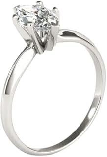 14k White Gold Plated Diamond Ring 3Ct Marquise Cut & Lab Created Engagement Ring For Women & Girl Band, GE-JT-101