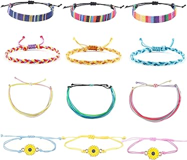 Boho Bohemian Summer Beach Surfer Wave Braided String Bracelet Adjustable Handmade Friendship Anklets Ocean Jewelry for Women Lady Girl Teen