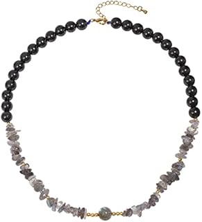 Jewever Obsidian/Moonstone Choker Necklace for women Crystal Chips Necklaces for Women Protection Love Bring Lucky Birthstone Jewelry Gifts