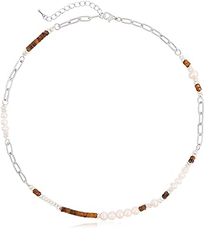 Bohemian Charm Alloy Link Chain Necklace with Pearl and Crystal Beads for Women in Cute Daisy Design