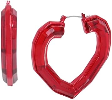 Click-top Backed Betsey Johnson Hoop Earrings with Heart-shaped Design for Women