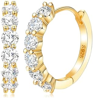 D Color VVS1 Moissanite Diamond Huggie Earrings - Elegant White Gold Plated Sterling Silver Hoop Design with Hinged Hoop Closure for Women