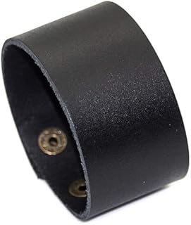 Punk Rock Wide Faux Leather Wristband Retro Adjustable Snap Bracelet Arm Band Cuff Bracelet