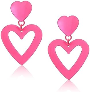 18k Gold Plated Double Heart Dangle Earrings, French Wire Back Finding, Stylish Love-inspired Design for Women, Versatile for Daily Wear to Special Occasions