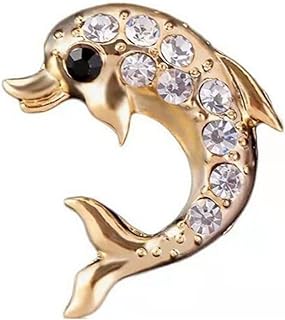 Dolphin Brooch Pin with Easy-to-Wear Pin Clasp, Fashionable Animal Themed Alloy Metal Brooch for Women's Dresses, Dainty and Cute Accessory for Parties and Events