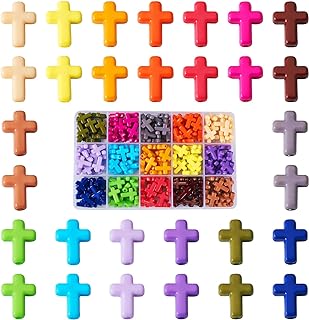 Beadthoven Multicolored Acrylic Cross Beads, Set of 225, Versatile Size for DIY Jewelry - Bracelet, Necklace, Earrings Creation Kit