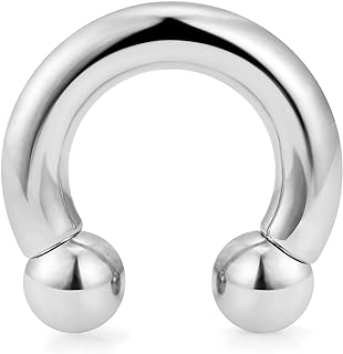 Yaalozei 10G 8G 6G 4G 2G 0G 00G Large Septum Rings 316L Surgical Steel Internally Threaded Barbell Horseshoe Wide Septum Nose Gauges Earring Pa Ring Piercing Jewelry 12mm-19mm