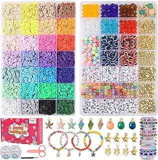 OCARDIA Teen Jewelry Making Kit - 7000+ Colorful Clay Beads Bracelet Kit for Crafting Personal Accessories - Ideal Gift with Tools and Additional Bead Accessories Included