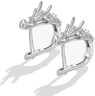 Charming Silver-plated Dragon Huggie Hoop Earrings with Secure Latch Back for Women and Girls - Dangle Drop Style, Lightweight Design