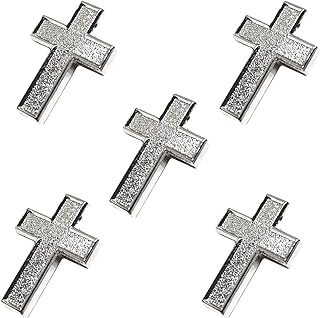Chaplain Silver Finish Cross Lapel Pin - Religious Christian Latin Ornate Official Brooch