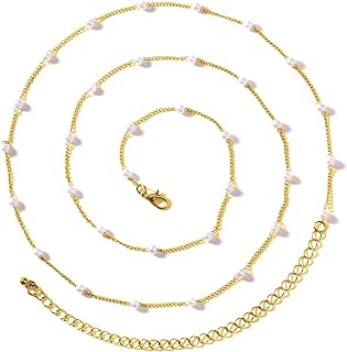 Longita Belly Chain Waist Chain for Women Silver Waist Jewelry for Women Waist Jewelry Silver Belly Chain Stomach Chain Jewelry Rhinestone Body Chain Cross Pearl Waist Chain Jewelry