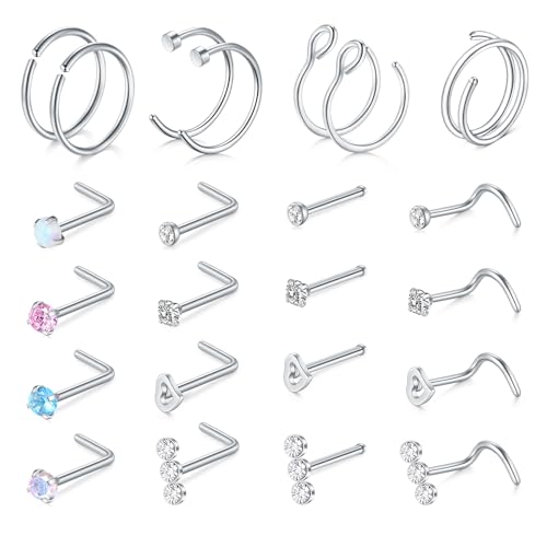 thumbnail image 2 of Jstyle Surgical Steel Nose Rings Hoop Women Hypoallergenic Septum Rings Hinged Clicker For Helix Daith Tragus Rook Conch Lip Ring Hoop Cartilage Earring Body Piercing Jewelry Gold 18G 8MM 10MM 2 of 9