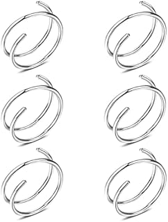 18G Double Hoop Earrings for Single Piercing Faux Double Piercing Earrings Spiral Earrings Twist Earrings Cartilage Hoop Earring Double Earrings for One Hole Nap Earrings small hoop earrings for Women