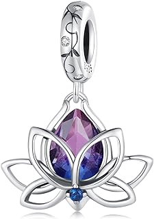 Authentic 925 Sterling Silver Sun Butterfly Heart Moon Lotus Shiny CZ Pendant Charm for Original Charm Bracelet or Bangle