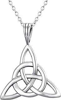Box-Clasp 925 Sterling Silver Trinity Knot Geometric Pendant Women's Necklace - Ideal Irish Celtic Accessory for Elegant Look