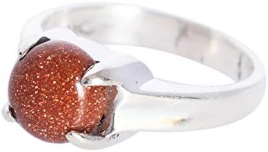 Brown Sunstone Statement Look 925 Sterling Silver Wedding Engagement Ring