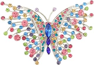 EVER FAITH Austrian Crystal Gorgeous Volant Butterfly Brooch for Bride, Prom, Bridal
