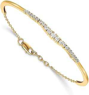 14k Yellow Gold Graduated Cuff Bangle with Lab Grown Diamonds for Women: Timeless, Sophisticated Jewelry from India