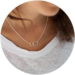 Lobster Clasp 14K Gold Plated Brass Rolo Chain Circle Pendant Necklace for Women - Versatile and Adjustable Dainty Choker