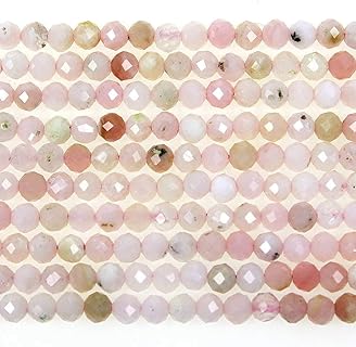 3mm Faceted Natural Pink Opal Round Loose Beads for Jewelry Making DIY Bracelet Necklace