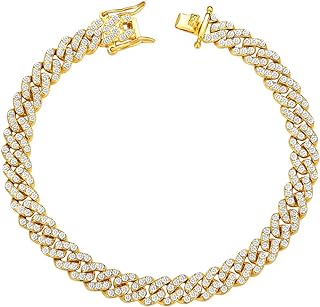 BLBLJERY Cuban Link Anklets for Women Plus Size Large Ankle Bracelets Gold Silver Rhinestone Diamond Bling Anklets Women 9 10 inch