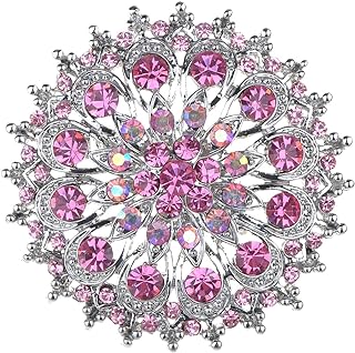 ALILANG Shine Crystal Rhinestones Flower Snowflake Floral Wreath Wedding Brooch Pin