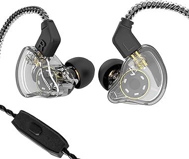 Yinyoo Melody In-Ear-Kopfhörer mit Mikrofon und HiFi Bass, Hybrid-Technologie und abnehmbares Kabel, ideal für Smartphones, PC und Tablets mit Geräuschabschirmung und 3,5 mm Buchse