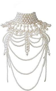 Chic Multi-layer Pearl Body Chain Bra with Lobster Clasp and Granite Gems - Sexy Braid Fringe in French Boho Design