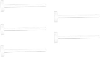 Set of 5 Hypoallergenic 18g Clear Bioflex Acrylic Nose Studs, L-Shape Flat Top Design, 8mm Display Length