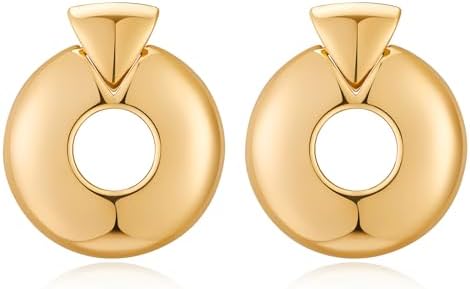 Stunning FAMARINE Gold Plated Geometric Dangle Earrings for Women - Brass Material