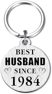 High-Quality Stainless Steel Keychain - 40th Wedding Anniversary Gift for Husband - Double-Sided Engraving Design - From TANWIH