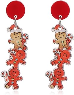 Playful Gingerbread Man Stud Earrings with Zinc Stud Back, Ideal for Women and Girls, Featuring Fun Holiday Design