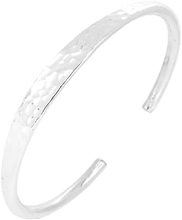 Womens Hammered Bangle 925 Sterling Silver Bangle Bracelet for Ladies and Girls