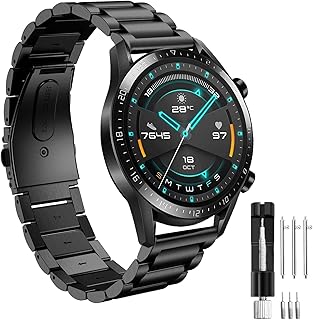 Bracelet en Acier Inoxydable 22mm pour Huawei Watch GT4, Élegant et Résistant pour Poignets 145-208mm, Facile à Installer et Parfait pour Usage Quotidien