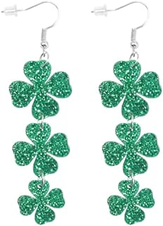 St. Patrick's Day Earrings Green Clover Dangle Earrings for Women Girls for Irish Festival Gift